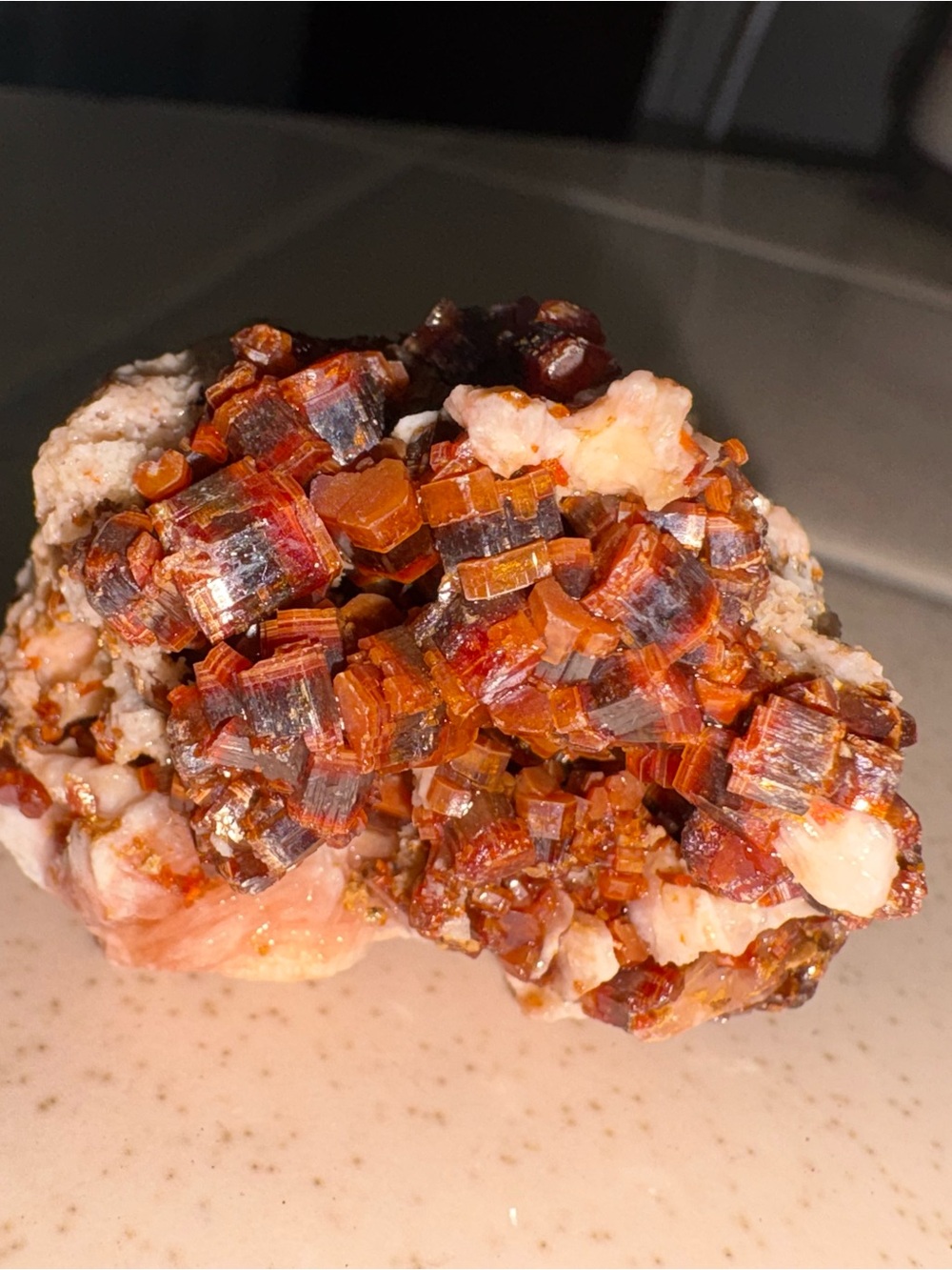 Orange Vivid Crystal Cluster Decorative Accent for Home Habitats